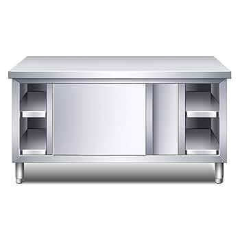 Work Preparation Table with Cabinet